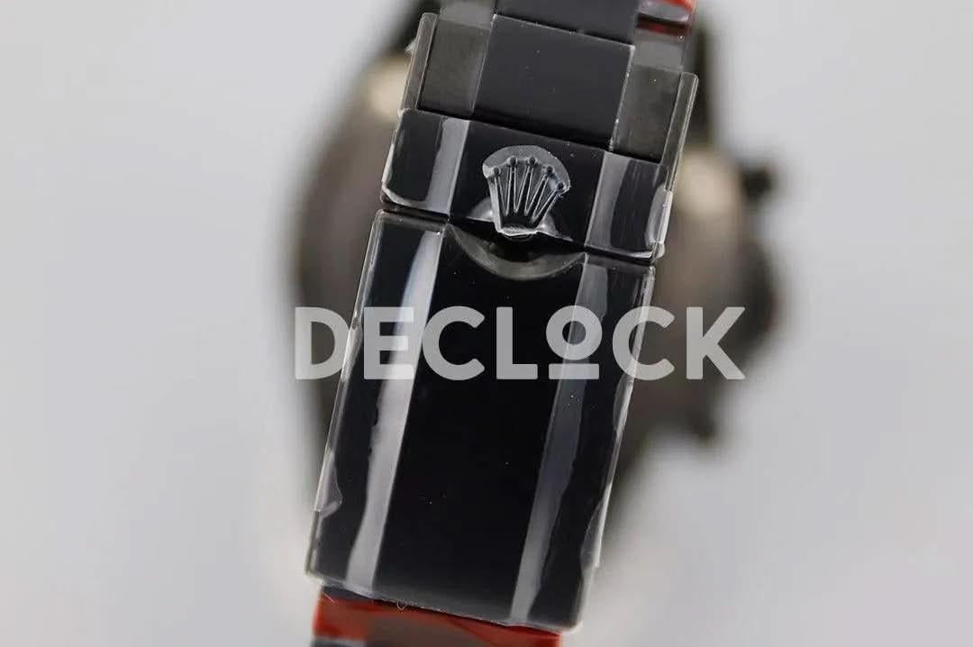 Replica Rolex Daytona Blaken Black DLC Ceramic Bezel in Black Dial |  Declock.