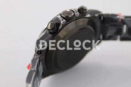 Replica Rolex Daytona Blaken Black DLC Ceramic Bezel in White Dial | Declock.