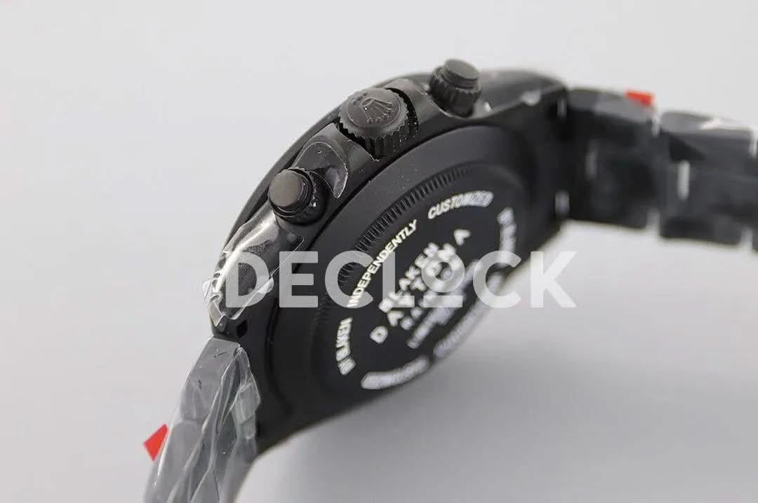 Replica Rolex Daytona Blaken Purple Diamond Bezel in Black Dial |  Declock.