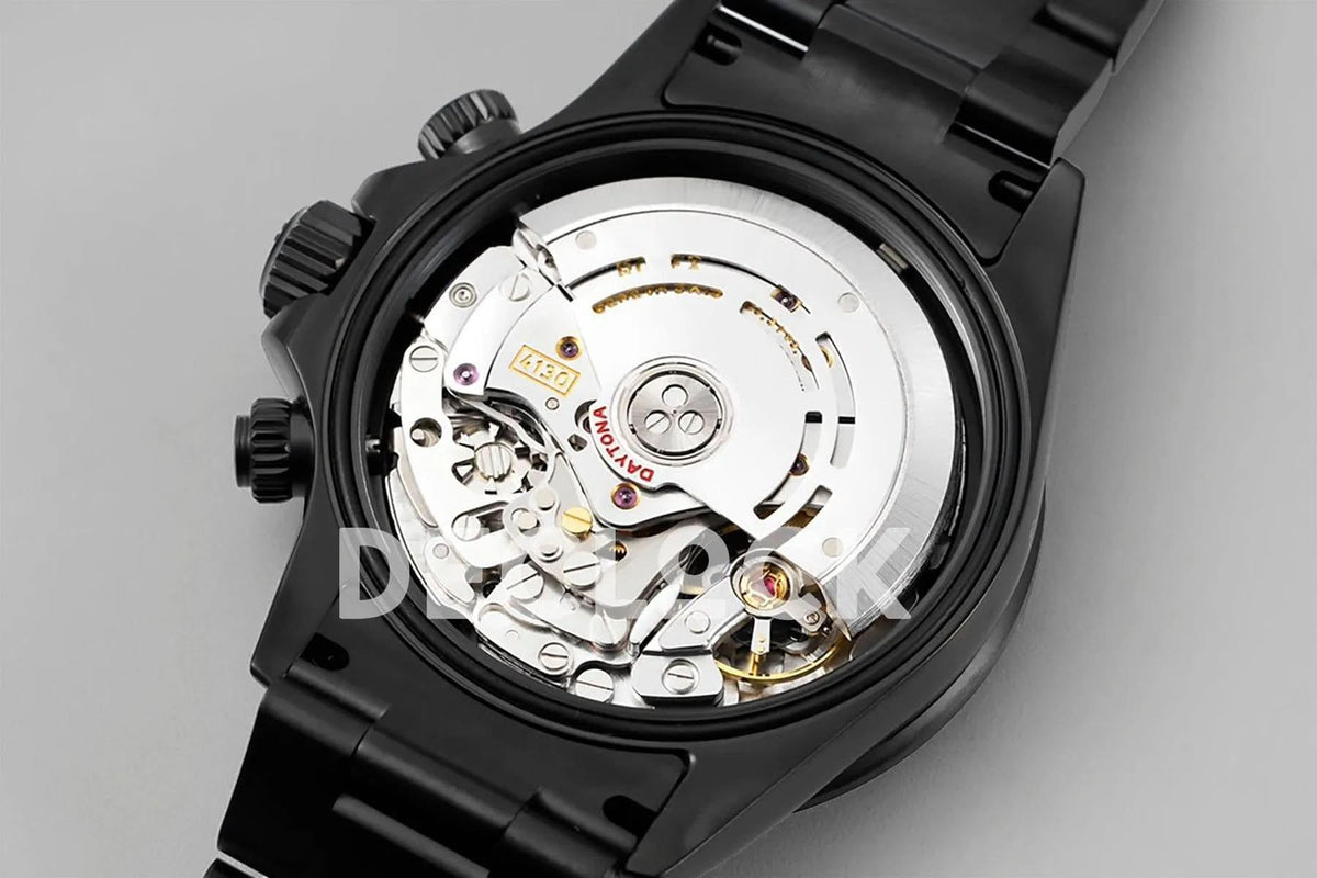 Replica Rolex Daytona Blaken Purple Diamonds Bezel Black Dial on PVD Bracelet |  Declock.