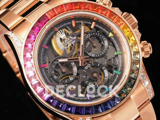 Replica Rolex Daytona Blaken Skeleton Dial in Everose Gold | Declock.