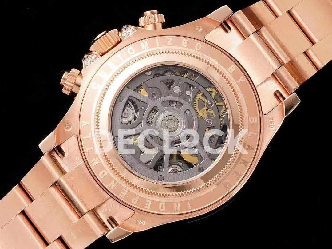 Replica Rolex Daytona Blaken Skeleton Dial in Everose Gold |  Declock.