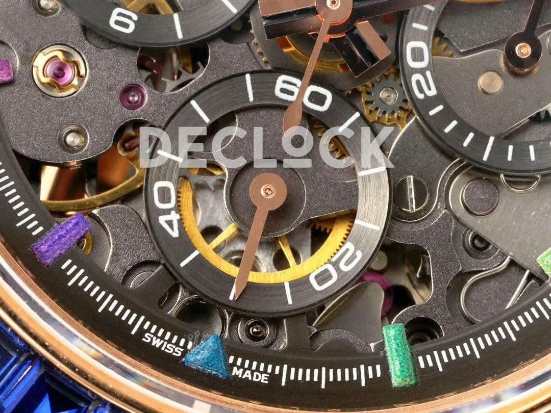 Replica Rolex Daytona Blaken Skeleton Dial in Everose Gold |  Declock.