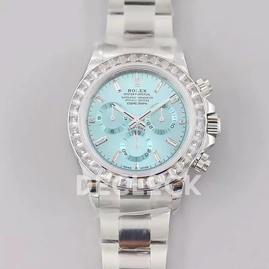 Replica Rolex Daytona Diamond Bezel in Ice Blue Dial |  Declock.