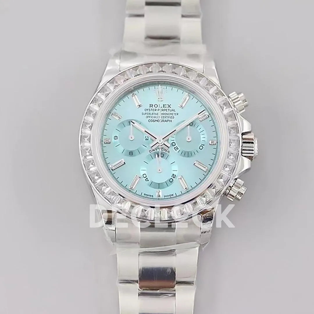 Replica Rolex Daytona Diamond Bezel in Ice Blue Dial