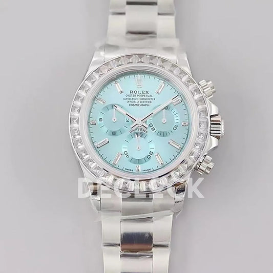 Replica Rolex Daytona Diamond Bezel in Ice Blue Dial - Replica Watches