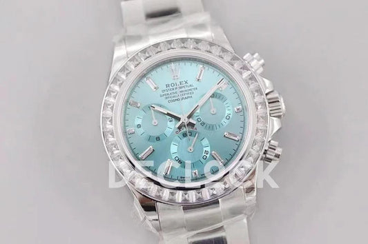 Replica Rolex Daytona Diamond Bezel in Ice Blue Dial |  Declock.
