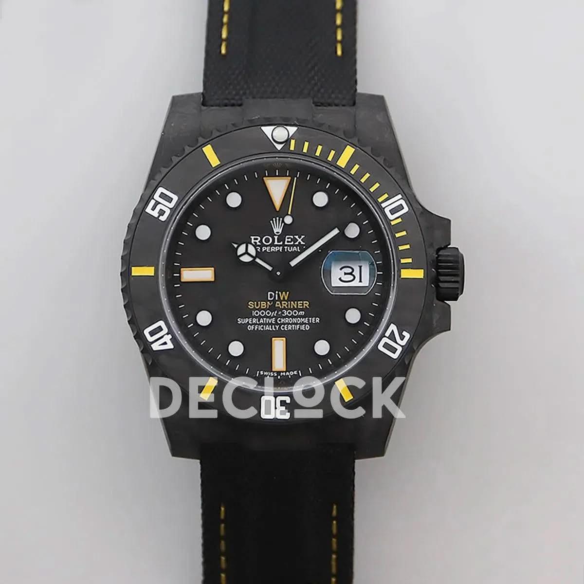 Replica Rolex DIW Submariner Carbon Yellow |  Declock.
