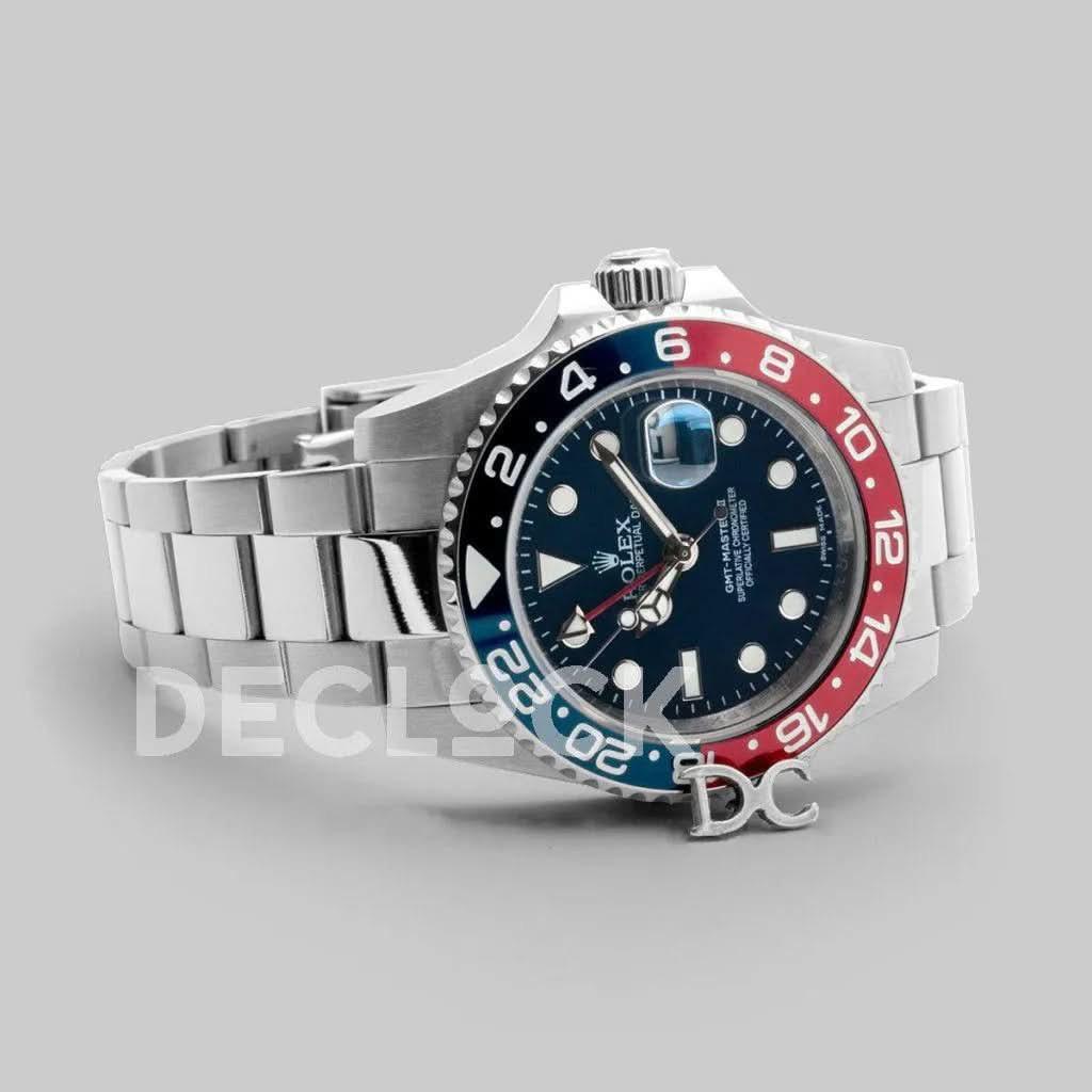 Replica Rolex GMT Master II 116710 BLRO "Pepsi" in Black Dial |  Declock.