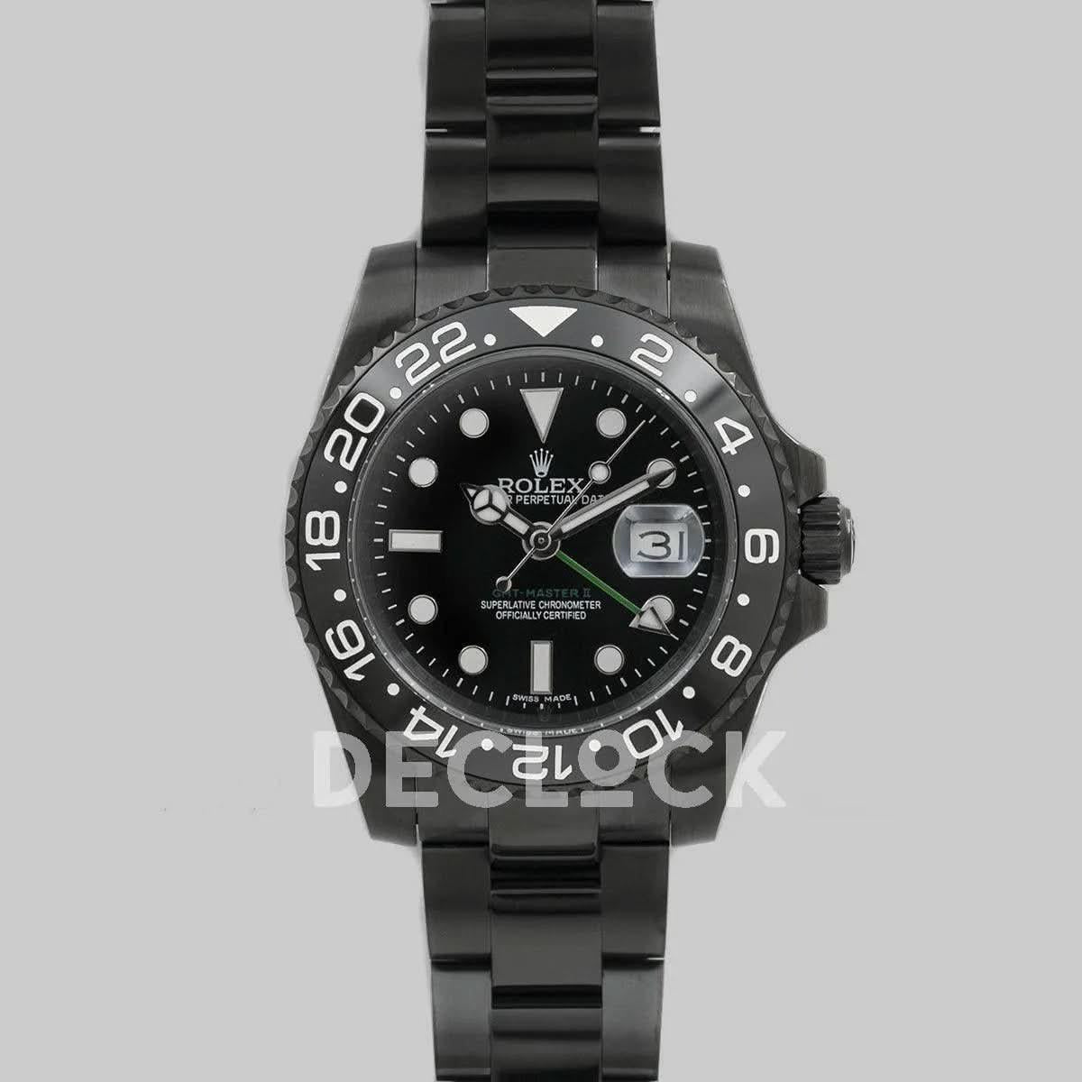 Replica Rolex GMT Master II 116710 LN in PVD Black |  Declock.