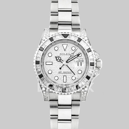 Replica Rolex GMT Master II 116710 with Paved Diamond Bezel and Dial | Declock.