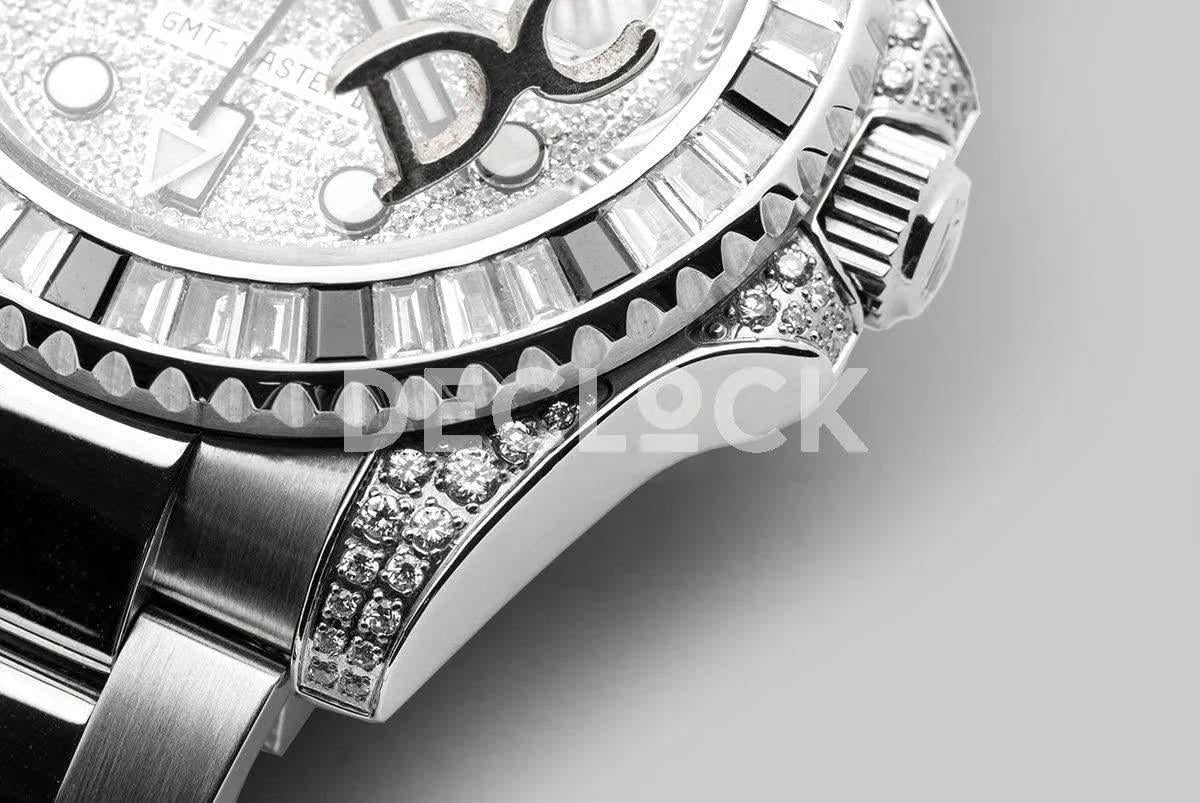 Replica Rolex GMT Master II 116710 with Paved Diamond Bezel and Dial |  Declock.