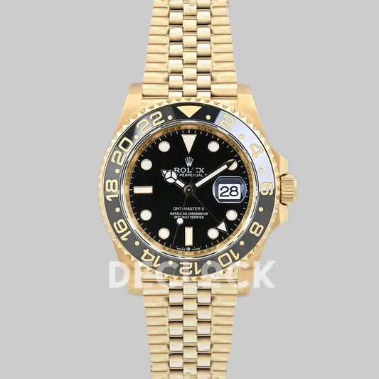 Replica Rolex GMT-Master II 126718GRNR 18K Yellow Gold | Declock.