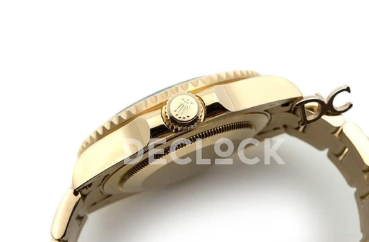 Replica Rolex GMT Master II 116718GSO in Yellow Gold | Declock.