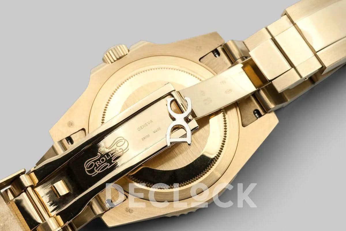 Replica Rolex GMT Master II 116718GSO in Yellow Gold |  Declock.