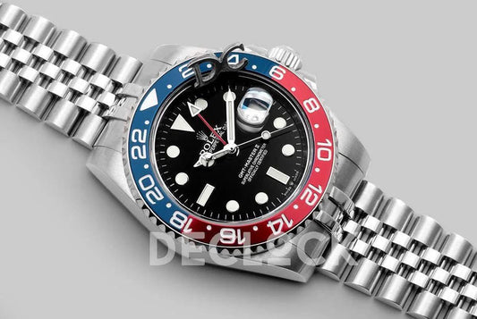 Replica Rolex GMT Master II 126710 BLRO "Pepsi" Black Dial in Jubilee |  Declock.