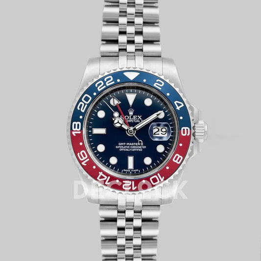 Replica Rolex GMT Master II 126710 BLRO "Pepsi" Blue Dial in Jubilee | Declock.