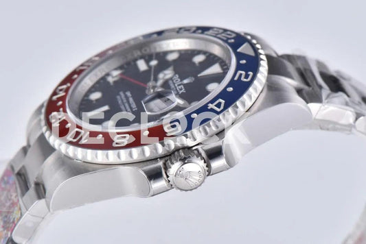Replica Rolex GMT Master II 126710 BLRO ‘Pepsi’ Black Dial |  Declock.