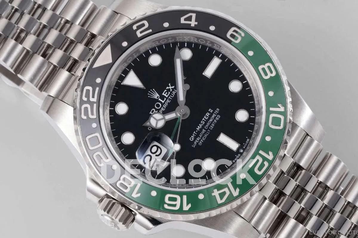 Replica Rolex GMT Master II 126710 "Sprite" Black Dial in Jubilee |  Declock.