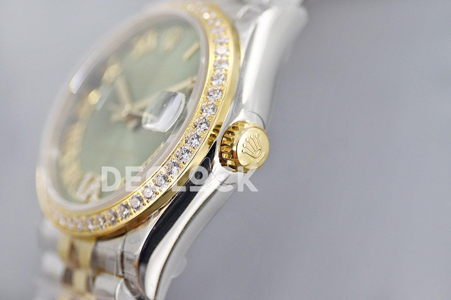 Replica Rolex Ladies Datejust 31 278271 Green Dial in Yellow Gold with Roman Markers - Replica Watches