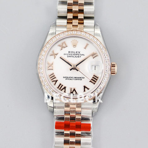 Replica Rolex Ladies Datejust 31 278271R White Dial in Everose Gold with Roman Markers - Replica Watches