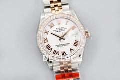 Replica Rolex Ladies Datejust 31 278271R White Dial in Everose Gold with Roman Markers