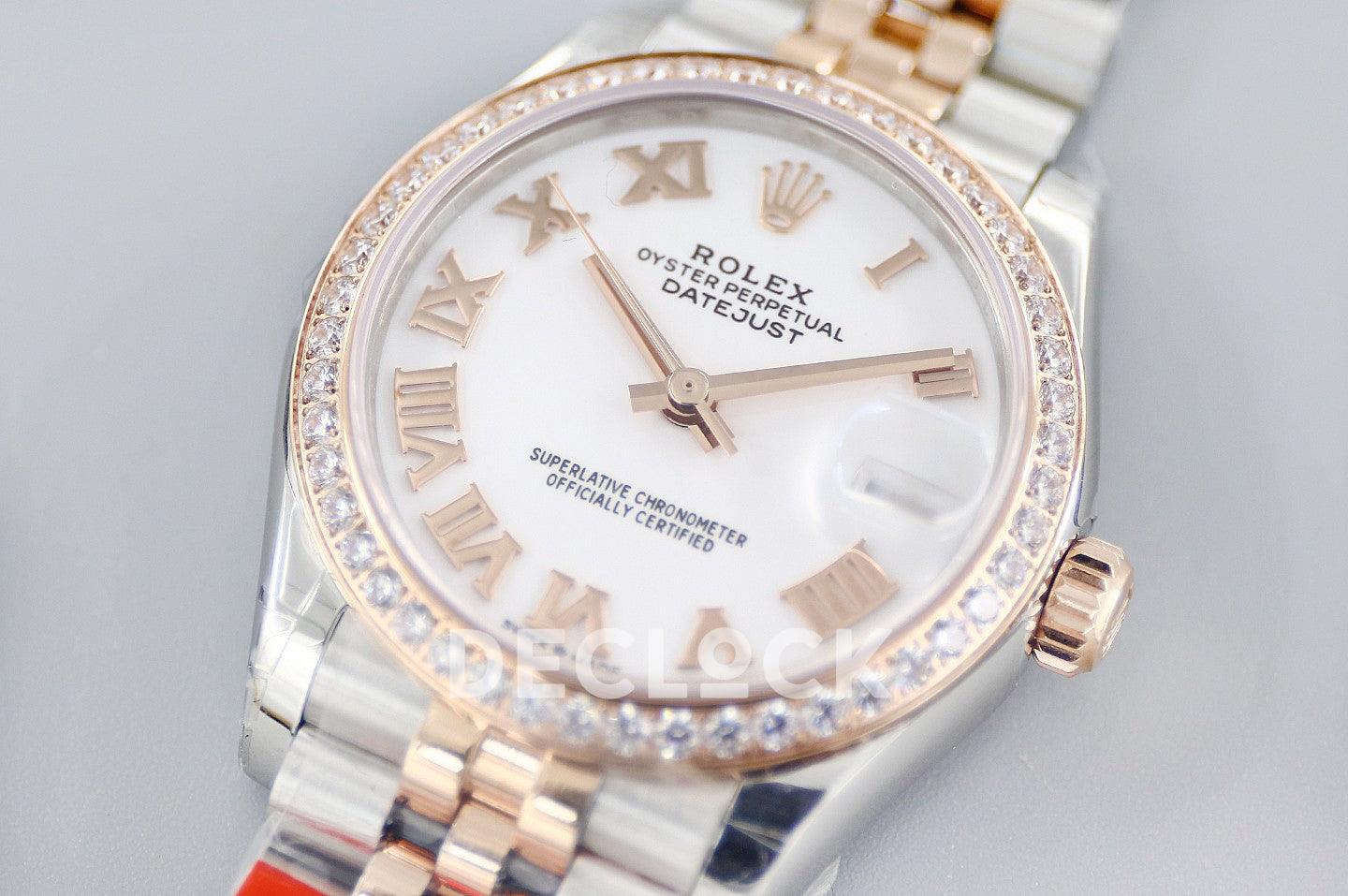 Replica Rolex Ladies Datejust 31 278271R White Dial in Everose Gold with Roman Markers