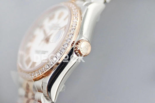 Replica Rolex Ladies Datejust 31 278271R White Dial in Everose Gold with Roman Markers |  Declock.