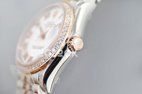 Replica Rolex Ladies Datejust 31 278271R White Dial in Everose Gold with Roman Markers - Replica Watches