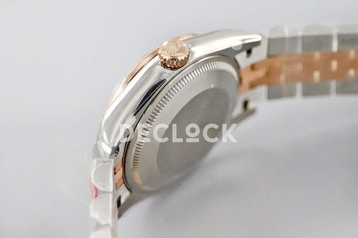 Replica Rolex Ladies Datejust 31 278271R White Dial in Everose Gold with Roman Markers |  Declock.