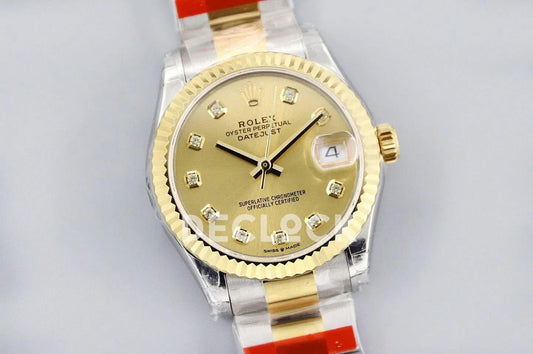 Replica Rolex Ladies Datejust 31 278273 God Dial in Yellow Gold with Diamond Markers | Declock.