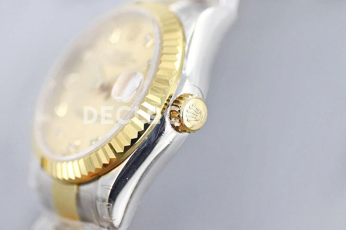 Replica Rolex Ladies Datejust 31 278273 God Dial in Yellow Gold with Diamond Markers |  Declock.