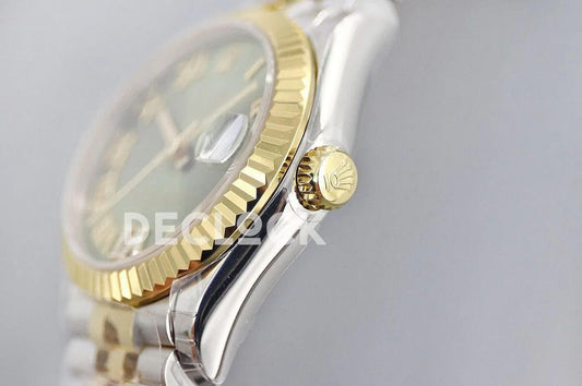 Replica Rolex Ladies Datejust 31 278273 Green Dial in Yellow Gold with Roman Markers | Declock.
