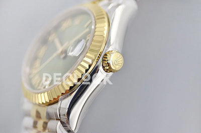Replica Rolex Ladies Datejust 31 278273 Green Dial in Yellow Gold with Roman Markers