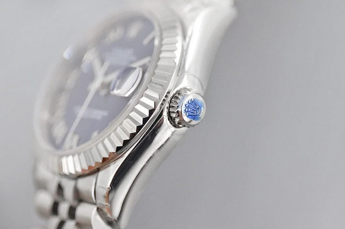 Replica Rolex Ladies Datejust 31 278384 Blue Dial in White Gold with Roman Markers |  Declock.