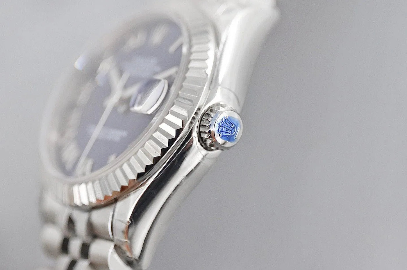 Replica Rolex Ladies Datejust 31 278384 Blue Dial in White Gold with Roman Markers