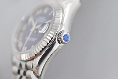 Replica Rolex Ladies Datejust 31 278384 Blue Dial in White Gold with Roman Markers