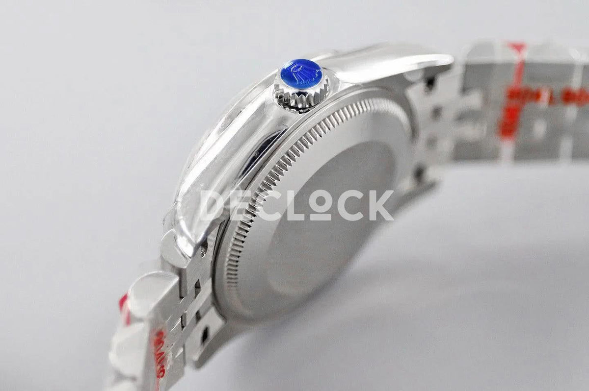 Replica Rolex Ladies Datejust 31 278384 White Dial in White Gold with Diamond Markers |  Declock.