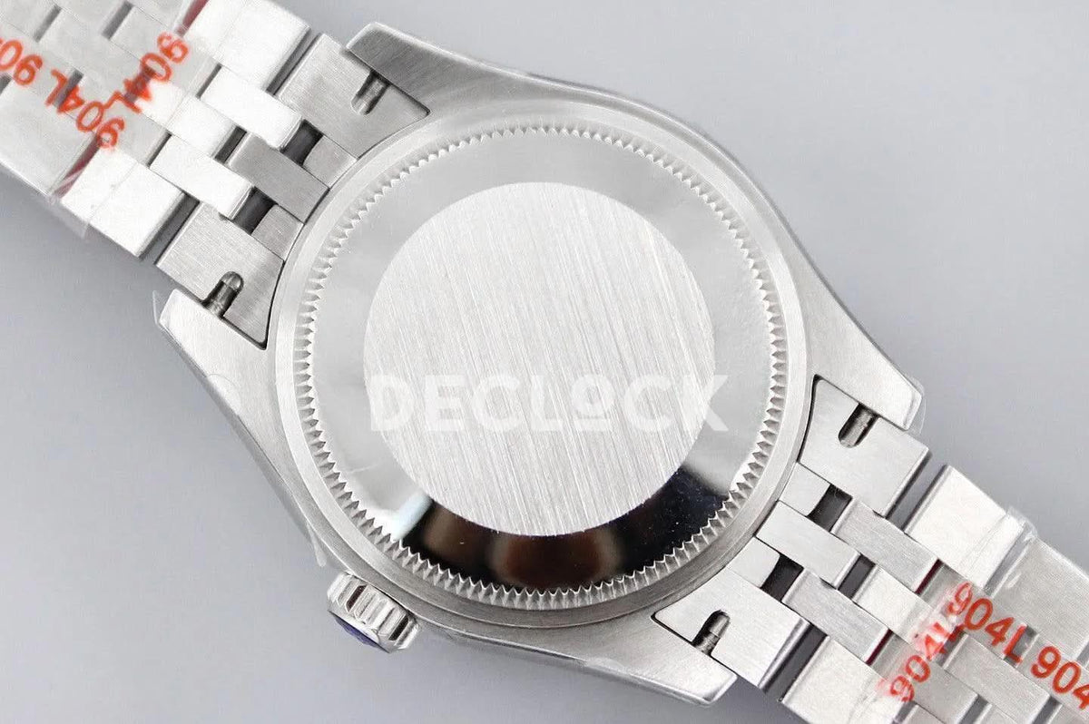 Replica Rolex Ladies Datejust 31 278384 White Dial in White Gold with Diamond Markers |  Declock.