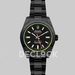 Replica Rolex Milgauss 116400 GV Black Dial in Black DLC