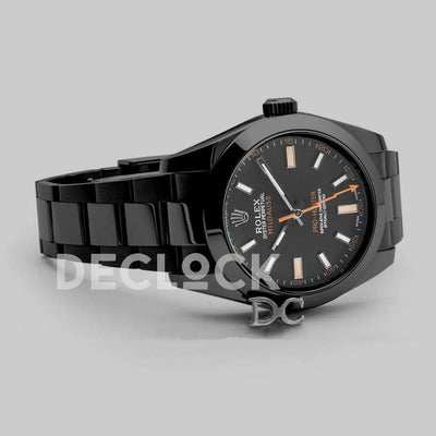 Replica Rolex Milgauss 116400 GV Black Dial in Black DLC