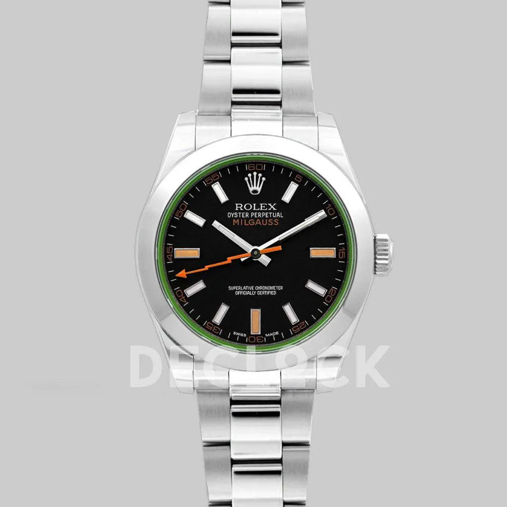 Replica Rolex Milgauss 116400GV Black Dial in Oystersteel