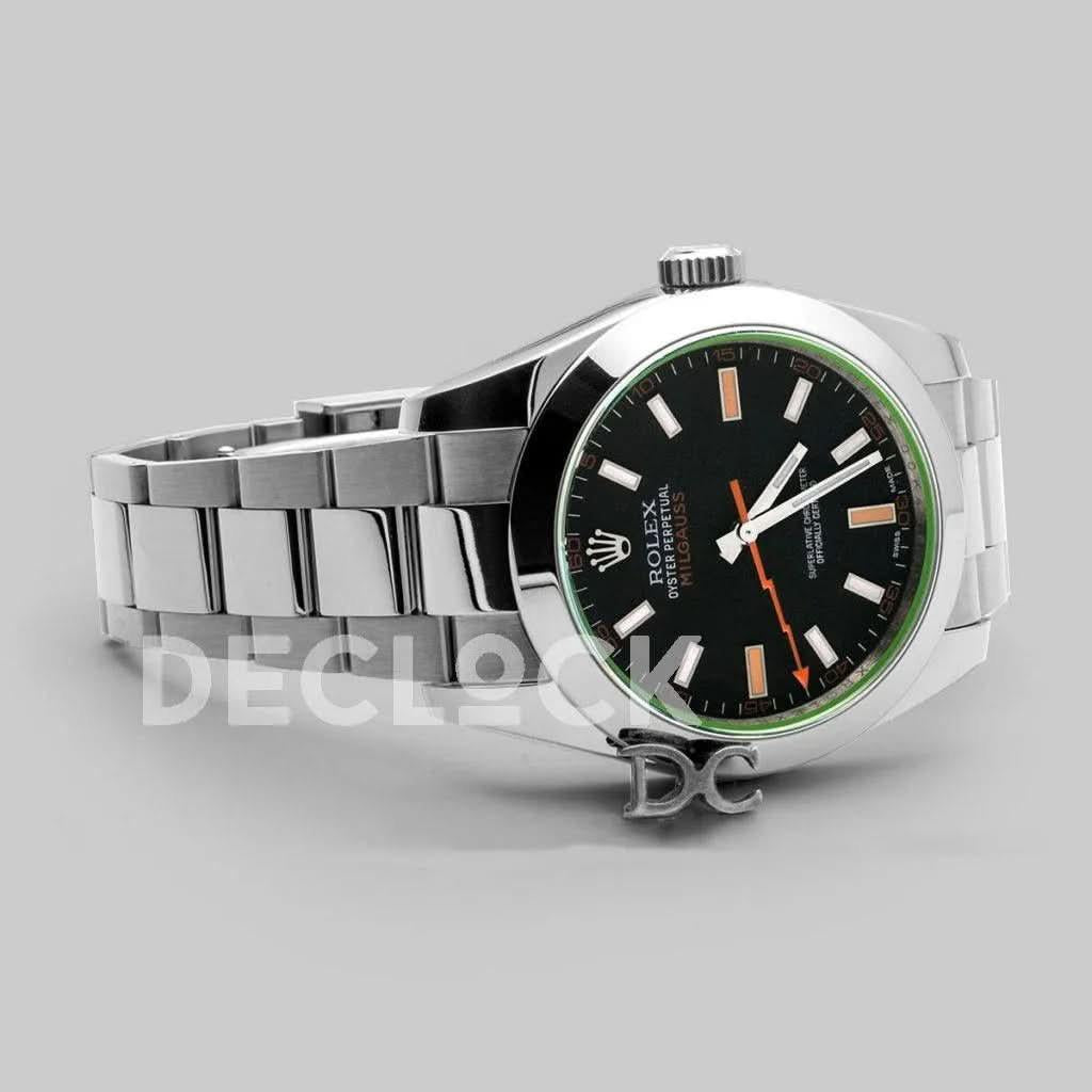Replica Rolex Milgauss 116400GV Black Dial in Oystersteel |  Declock.