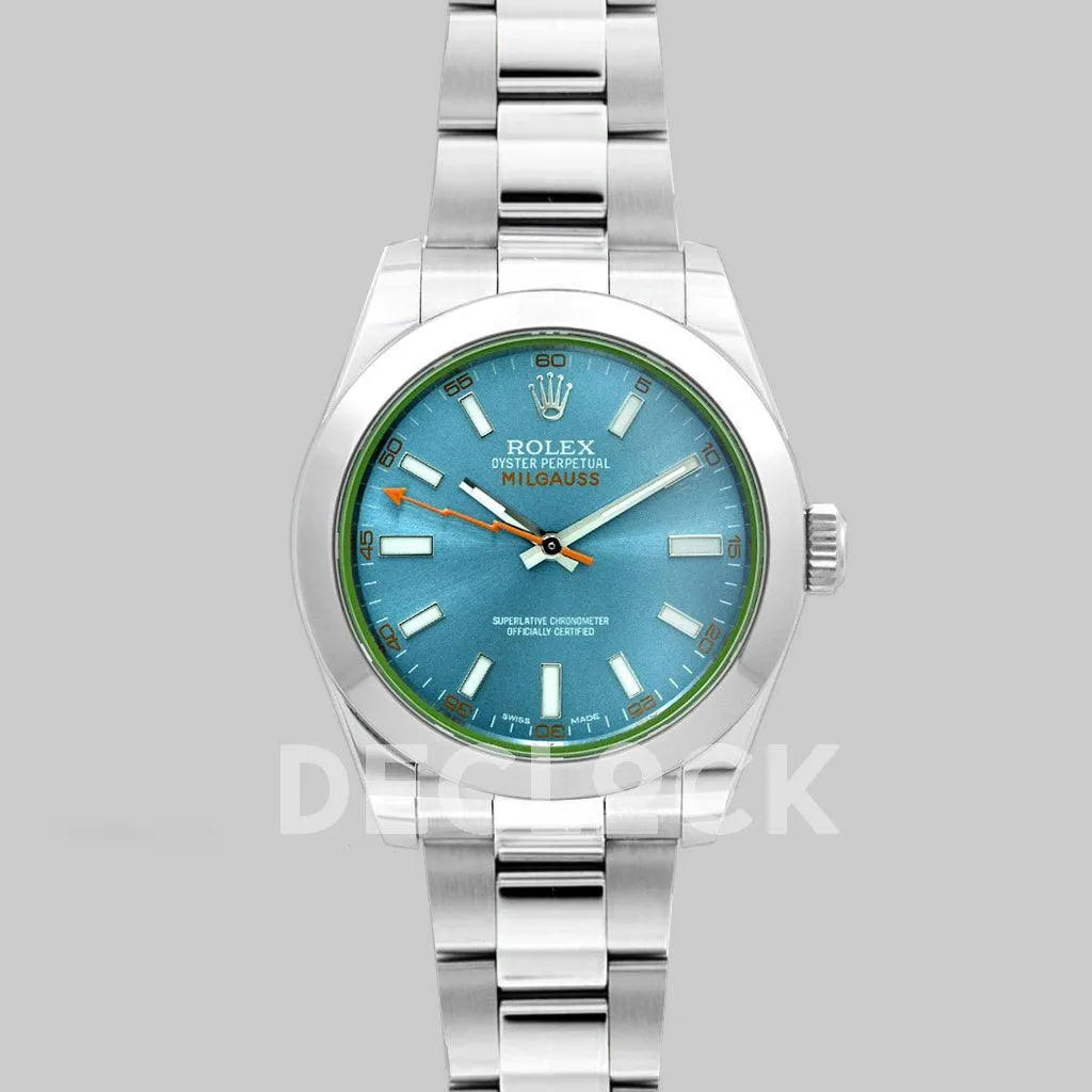 Replica Rolex Milgauss 116400GV Z-Blue Dial in Oystersteel