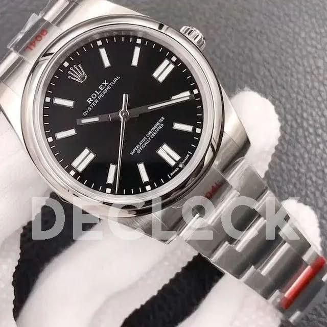 Replica Rolex Oyster Perpetual 36/41 114300 Black Dial |  Declock.