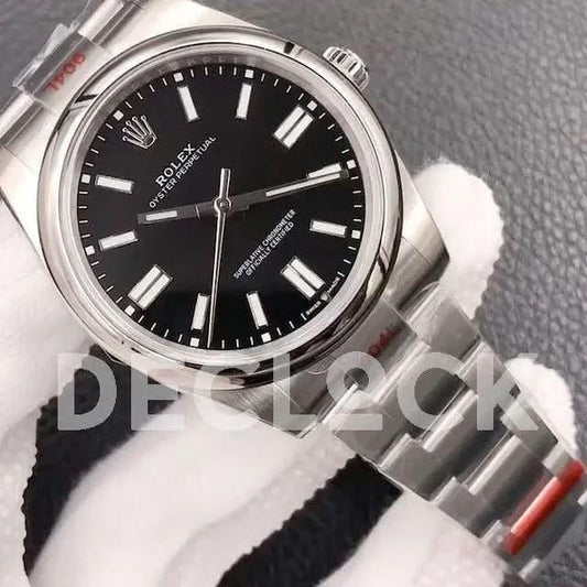 Replica Rolex Oyster Perpetual 36/41 114300 Black Dial |  Declock.
