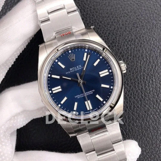 Replica Rolex Oyster Perpetual 36/41 114300 Blue Dial |  Declock.