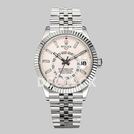 Replica Rolex Sky Dweller Steel in White Dial on Jubilee Bracelet |  Declock.