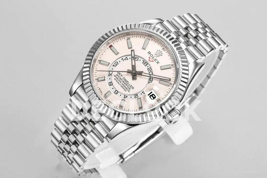 Replica Rolex Sky Dweller Steel in White Dial on Jubilee Bracelet |  Declock.