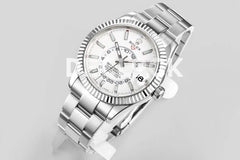 Replica Rolex Sky Dweller Steel in White Dial on Oyster Bracelet